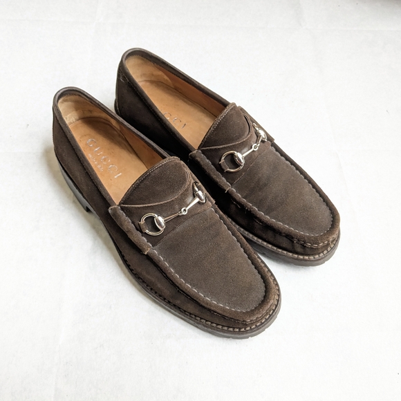 Gucci Other - Gucci Horsebit Loafers Brown Suede Men 11.5 Leather Rubber